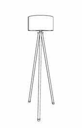 Opviq Lámpara de pie KS-11101 Crema y Negro